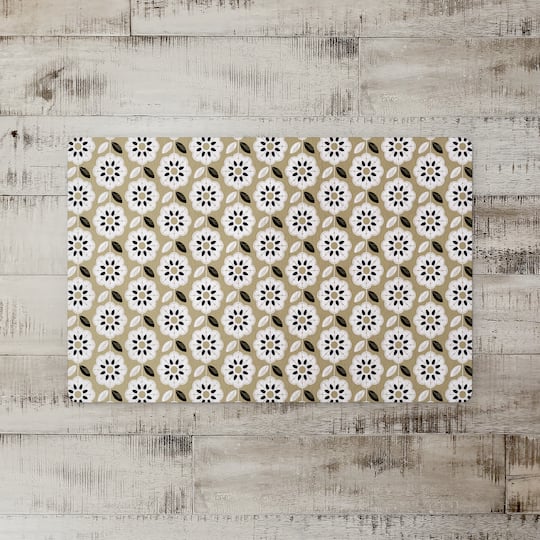 Mod Gold Flower 27" x 18" Floor Mat